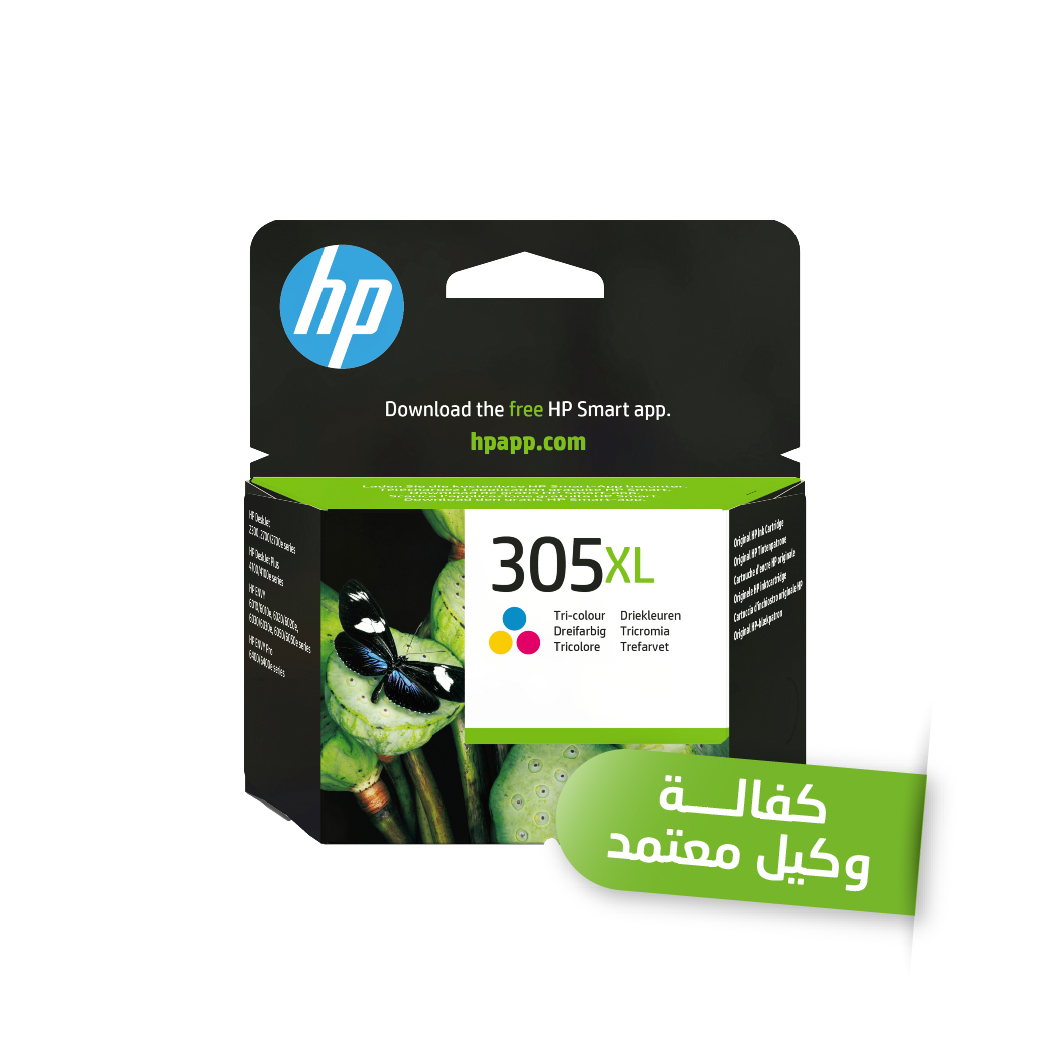 حبر ثلاثي ألوان HP 305XL High Yield Tri-color Original Ink Cartridge