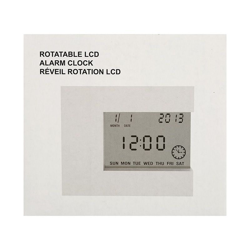 Rotatable LCD Alarm Clock Grey