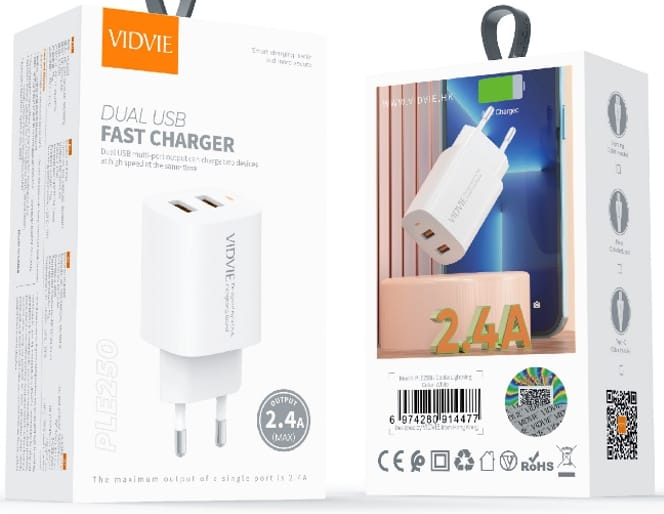 Dual USB charger with IP cable